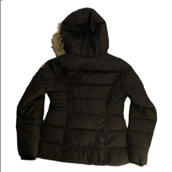 Abercrombie & Fitch Women's Quilted Jacket with Hood - Black - XS - Picture 2 of 6